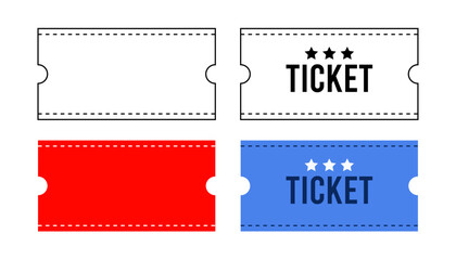 Ticket vector design. Coupon event entertainment symbol. Four concept template.