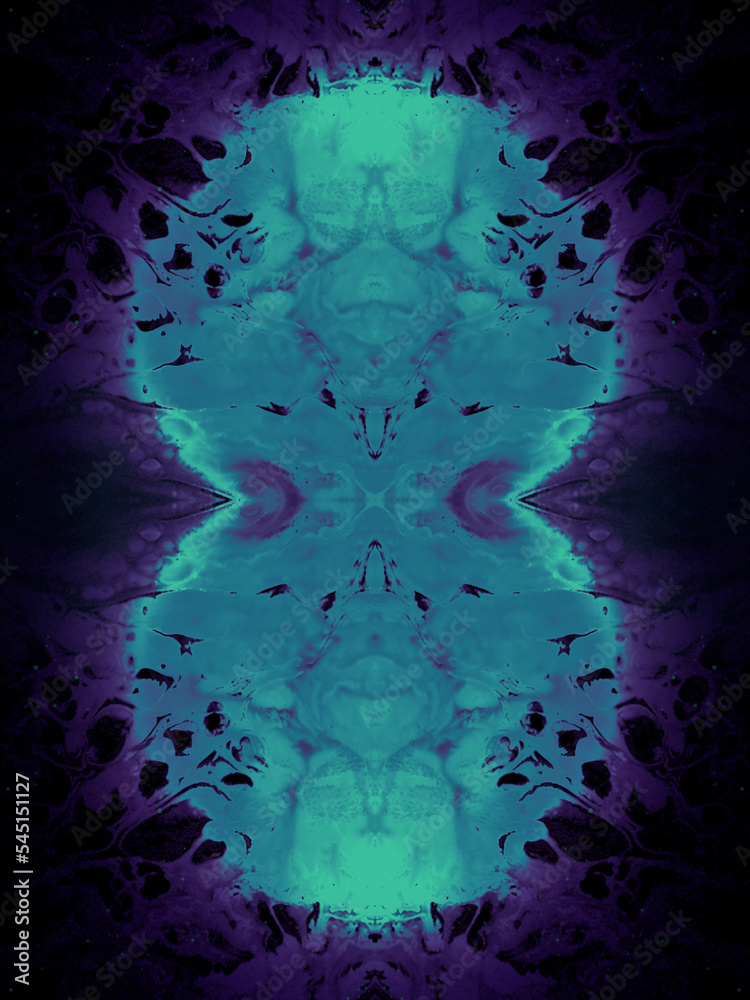 Aufkleber mystical organic shape surrounded by puffs of smoke 3d rendering digital illustration. modern concep