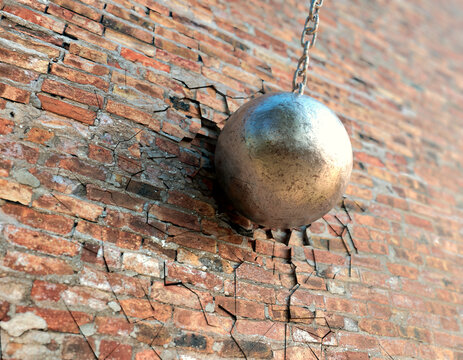 Wrecking Ball Hitting Wall © alswart