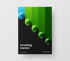 Modern realistic balls corporate identity template. Abstract catalog cover A4 vector design illustration.