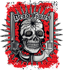 Gothic sign with skull, grunge vintage design t shirts
