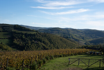 Panoramic view the landscape, sky, clouds.