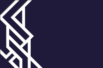 Abstract dark blue background paper cut design line modern