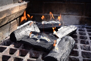 火のついた炭