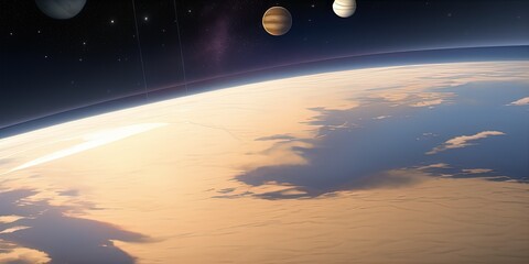 Obraz premium earth and sun