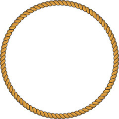 Round rope frame isolated on white background. Twisted cord © Quarta