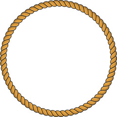 Round rope frame isolated on white background. Twisted cord © Quarta