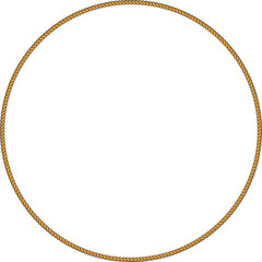 Round rope frame isolated on white background. Twisted cord