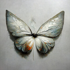 Fototapeta na wymiar White butterfly painting