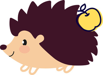 Obraz premium The hedgehog set is cheerful on a white background with an a