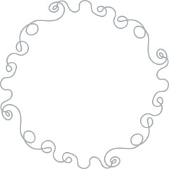 Round rope frame isolated on white background. Twisted cord