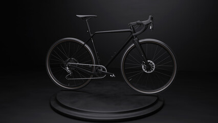 Racing Bike on a Black Background

Isolated black racing bike on the podium