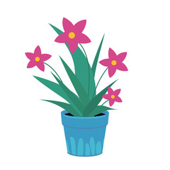 House flower in pot. vector illustration isolated