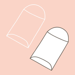 Outline envelope and postcard template. Vector Stock illustration. Copy space.