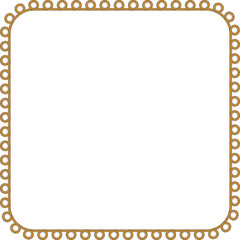 Square rope frame isolated on white background. Twisted cord.