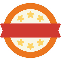 Cartoon reward medal and ribbon graphic illustration