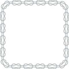 Square rope frame isolated on white background. Twisted cord.