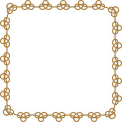 Square rope frame isolated on white background. Twisted cord.