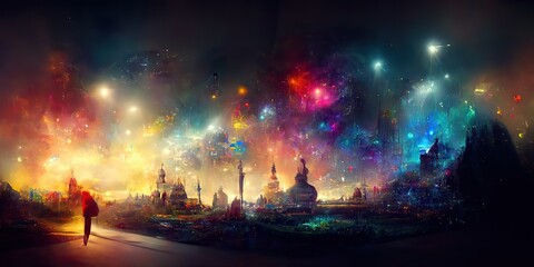 Obraz na płótnie Canvas crystalline dream city as background