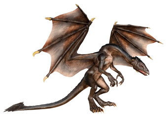 Obraz premium 3D Rendering Fairy Tale Dragon on White