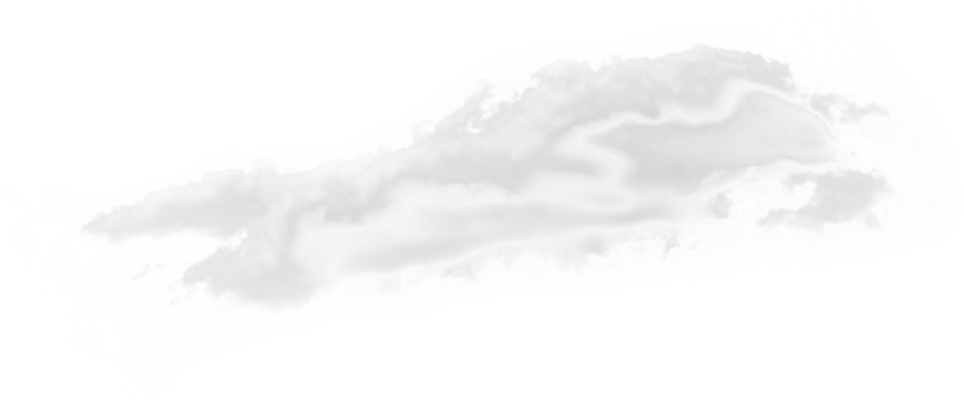 Isolated cutout of a cloud on a transparent background