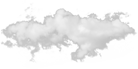 Isolated cutout of a cloud on a transparent background