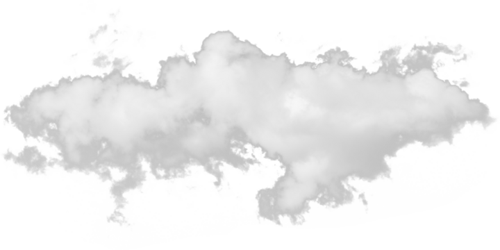 Isolated cutout of a cloud on a transparent background