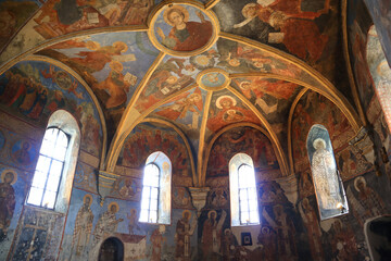 Fototapeta na wymiar Interior of Church of the Savior on Berestov XVII century in Kyiv, Ukraine 