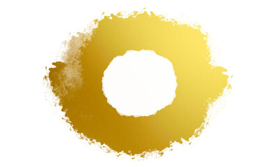 Circular frame, gold torn paper with golden texture, metallic piece of material with metal cut edges, ripped design elements