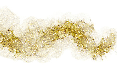 Abstract gold structured glitter overlay, shiny glowing metallic texture with small particles, metal confetti with golden accent