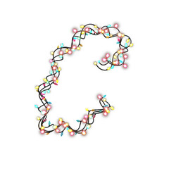  Colored Christmas Lights Letters typeface C