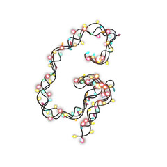  Colored Christmas Lights Letters typeface G