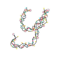  Colored Christmas Lights Letters typeface Y