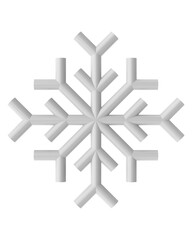 Christmas line art. Christmas snowflake. 3D illustration.