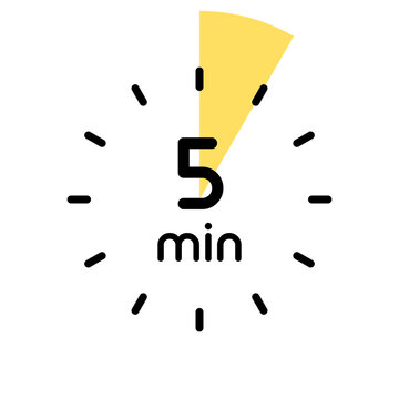 5 minutes,concept of time,timer illustration,vector.