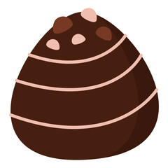 Chocolate Dessert Illustration Chocolate Cake With Nuts