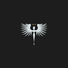 Drop and Wing Angelic Logo Template Illustration Design