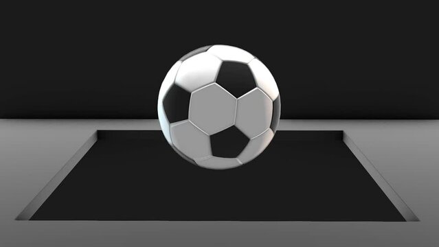 3D animation bouncing soccer ball.