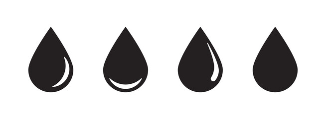 Water drop shapes and oil drop flat illustration.	