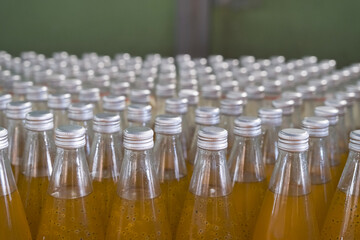 line fruit juice beverage production in factory