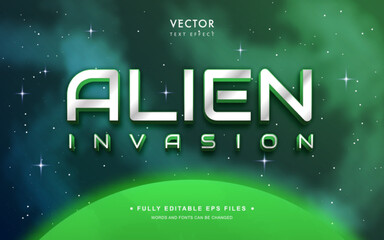 Vector Editable Text Effect in Alien Style