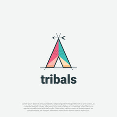 Wigwam,Teepee, tribes, tribal house,  the Native American traditional tent, aboriginal shape logo design vector