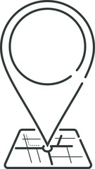 GPS location icon vector, map outline illustration, Global positioning system route isolated line 