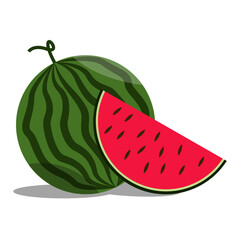 Watermelon sweet fruit on white background. Vector illustration. EPS 10.