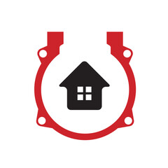 home icon with gasket  vector illustration