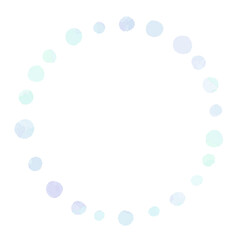 点線のシンプルな丸いフレーム　枠 水彩風