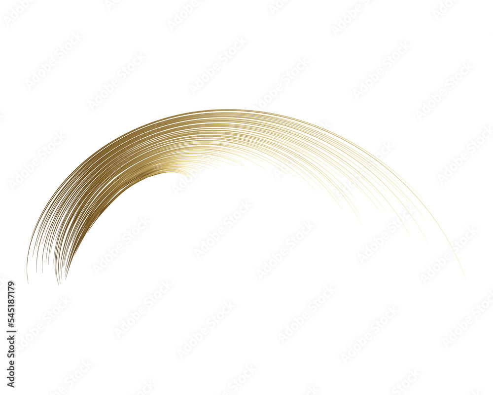 Poster abstract art gold gradient brush stroke curve isolated on transparent background for design elements