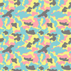 Pastel Camouflage Seamless Pattern for party, anniversary, birthday. Design for banner, poster, card, invitation and scrapbook
