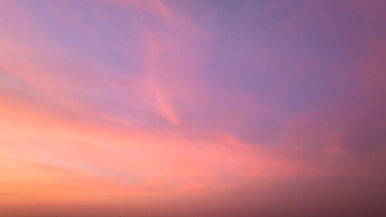 Twilight sky with effect of light pastel tone. Colorful sunset of soft clouds for background abstrac concept,