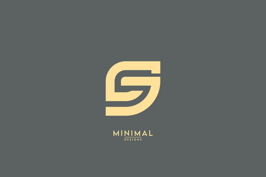 Minimal creative unique style letter SG, GS logo, monogram line art design template.